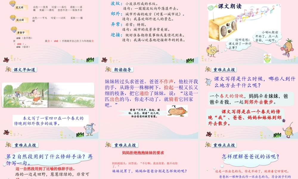 二年级语文下册 课文2 第7课《一匹出色的马》课件1 新人教版-新人教版小学二年级下册语文课件