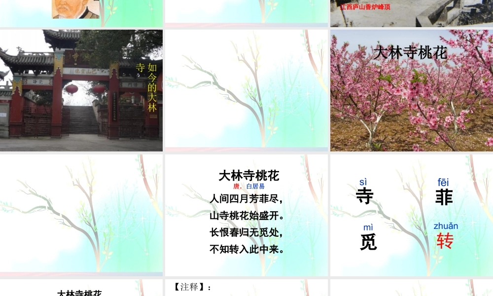 二年级语文下册 第四单元 第16课《大林寺桃花》课件2 北京版-北京版小学二年级下册语文课件