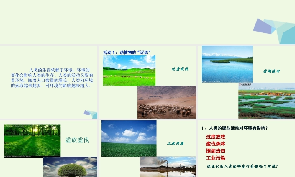 五年级科学上册 第11课 人对环境的影响课件2 冀教版-冀教版小学五年级上册自然科学课件