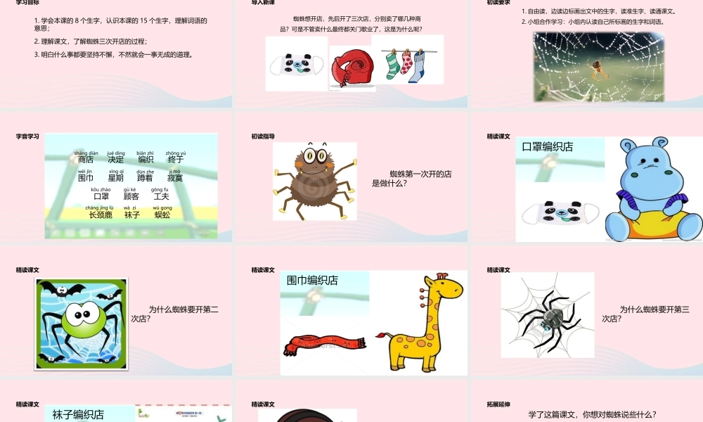 二年级语文下册 课文6 20《蜘蛛开店》课件 新人教版-新人教版小学二年级下册语文课件