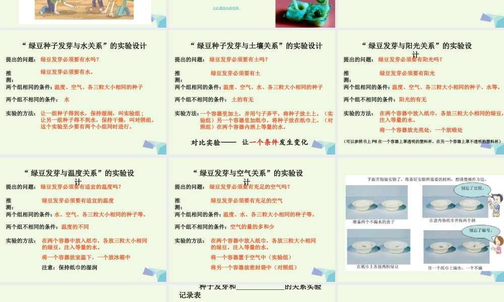 五年级科学上册 1.1 种子发芽实验（一）课件1 教科版-教科版小学五年级上册自然科学课件