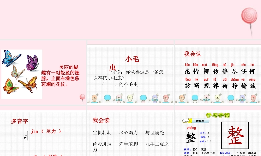 二年级语文下册 课文6 22 小毛虫课件 新人教版-新人教级下册语文课件