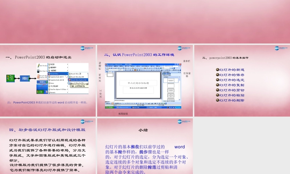 五年级信息技术上册 第1课 认识PowerPoint课件