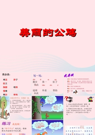 二年级语文下册 第五单元 第17课《美丽的公鸡》课件 冀教版-冀教版小学二年级下册语文课件
