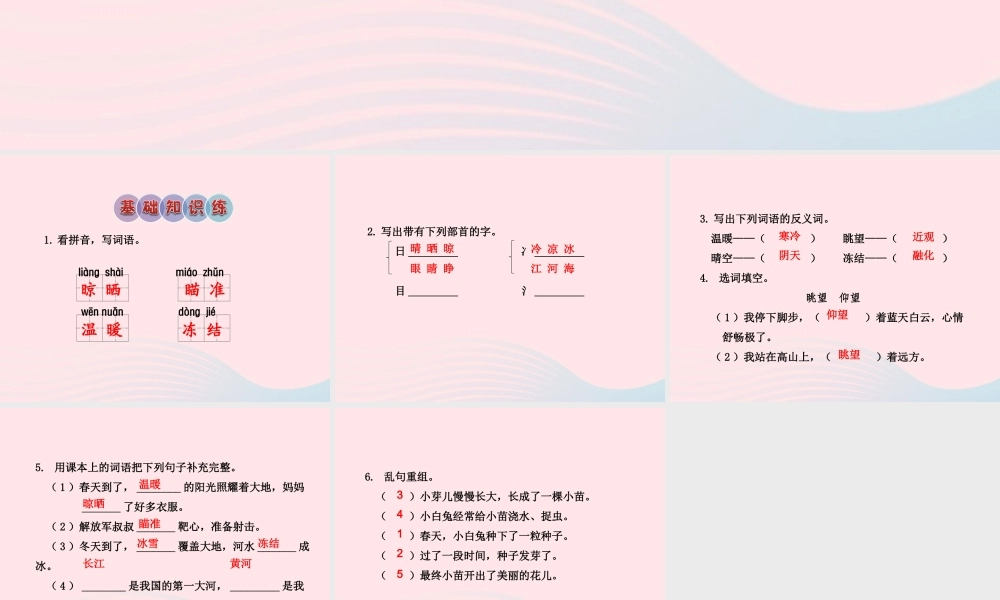 二年级语文下册 识字（一）《识字4》习题课件 苏教版