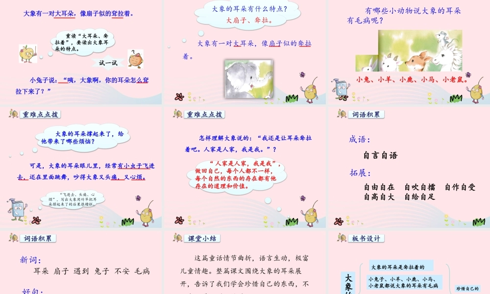 二年级语文下册 课文6 第19课《大象的耳朵》课件 新人教版-新人教版小学二年级下册语文课件