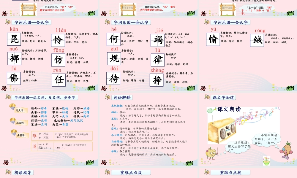 二年级语文下册 课文6 第22课《小毛虫》课件 新人教版-新人教版小学二年级下册语文课件
