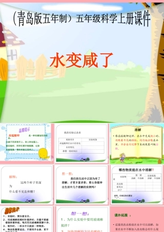 五年级科学上册 第14课 水变咸了课件1 青岛版-青岛版小学五年级上册自然科学课件