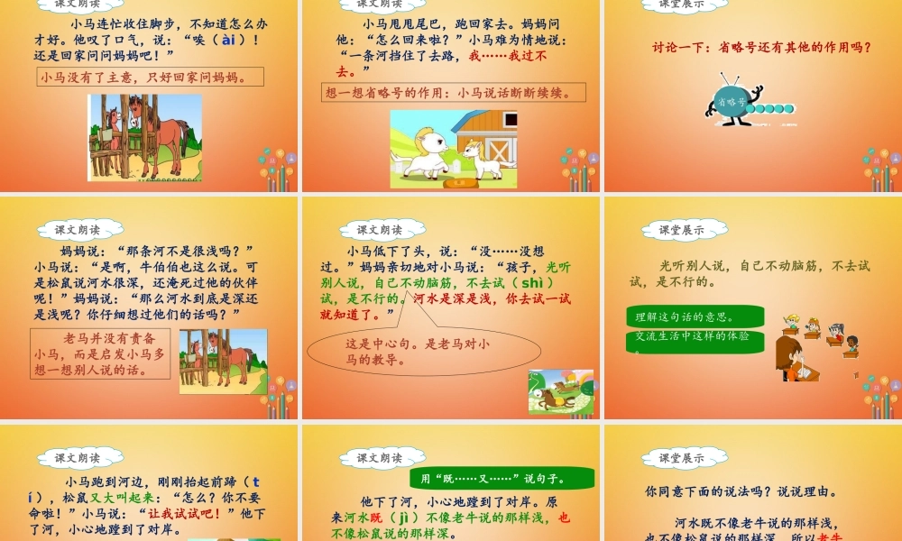 二年级语文下册 课文4 14 小马过河(课时2)课件 新人教版-新人教版小学二年级下册语文课件