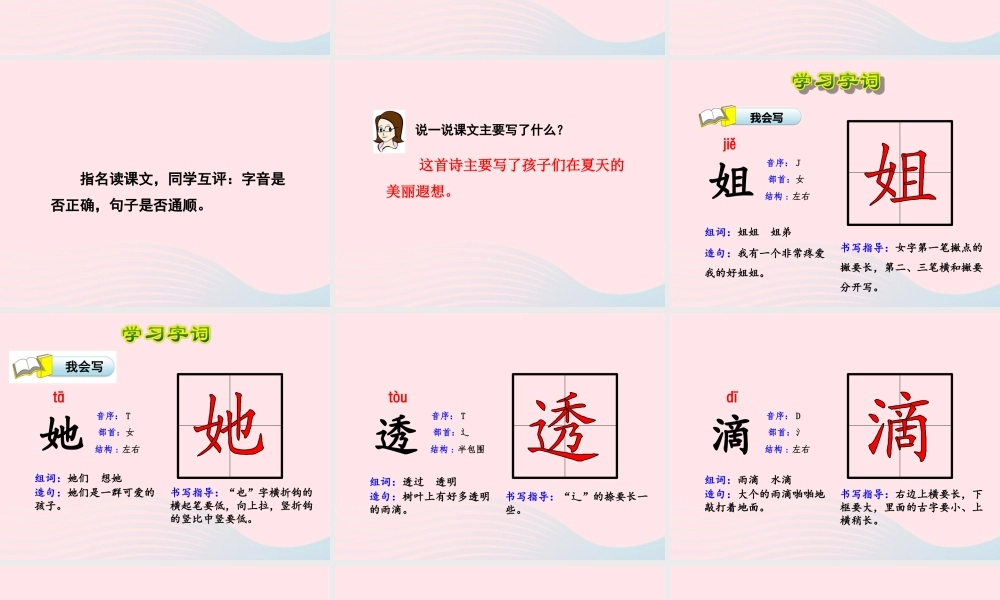 二年级语文下册 课文6 第22课《真想变成大大的荷叶》（第1课时）课件 苏教版-苏教版小学二年级下册语文课件