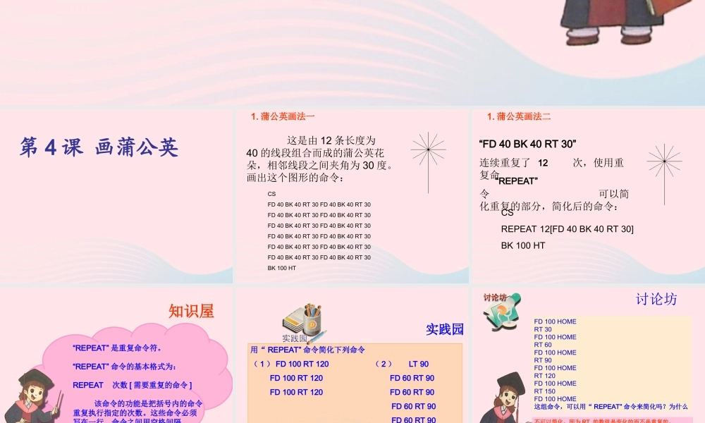 五年级信息技术上册 第4课《画蒲公英》课件1 苏科版-苏科版小学五年级上册信息技术课件