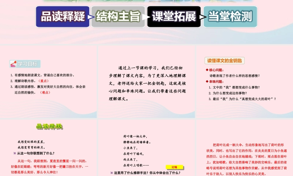 二年级语文下册 课文6 第22课《真想变成大大的荷叶》（第2课时）课件 苏教版-苏教版小学二年级下册语文课件