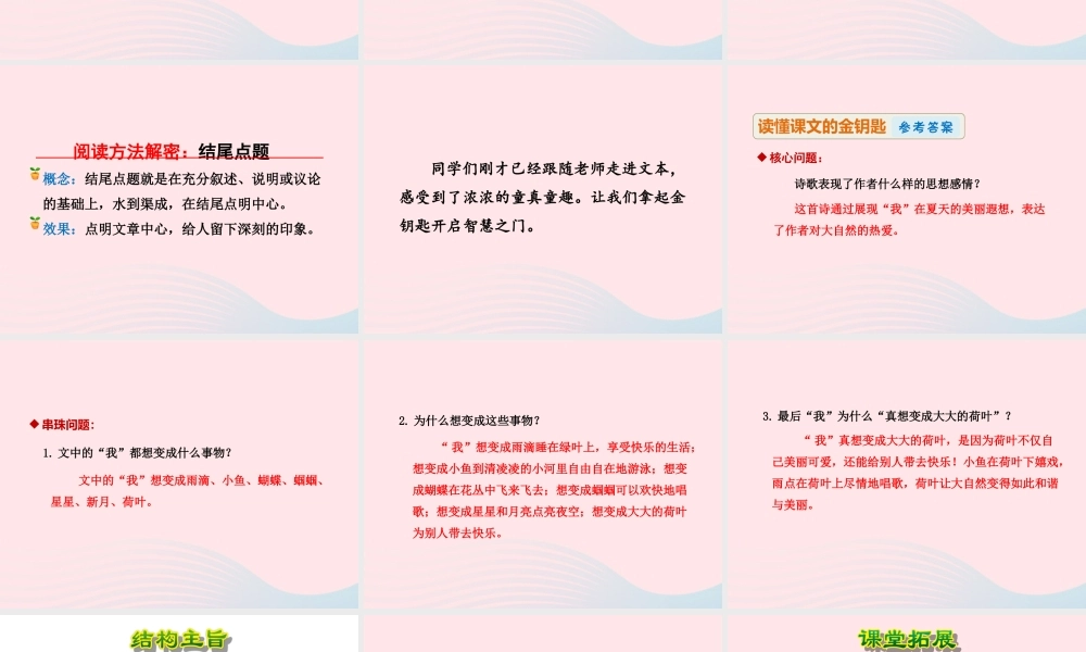 二年级语文下册 课文6 第22课《真想变成大大的荷叶》（第2课时）课件 苏教版-苏教版小学二年级下册语文课件