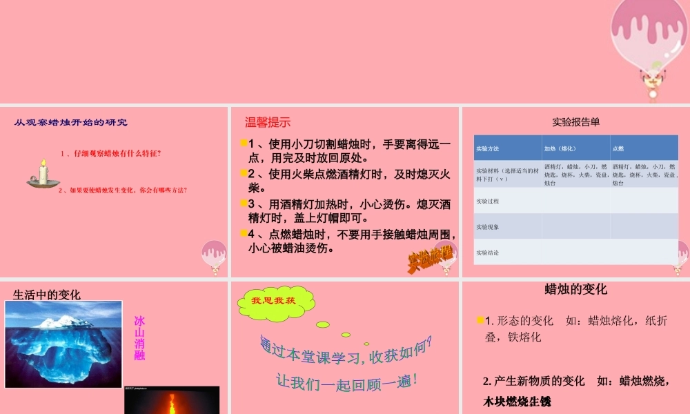 五年级科学上册 第15课 蜡烛的变化课件2 青岛版-青岛版小学五年级上册自然科学课件