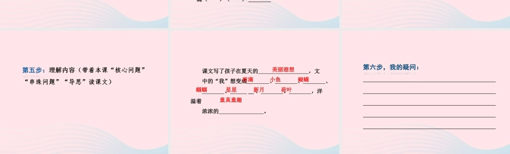 二年级语文下册 课文6 第22课《真想变成大大的荷叶》习题课件 苏教版课前预习课件