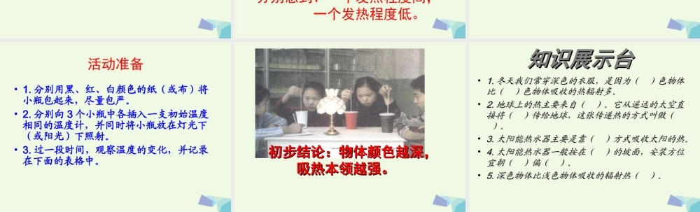 五年级科学上册 第15课 衣服的颜色课件1 冀教版-冀教版小学五年级上册自然科学课件