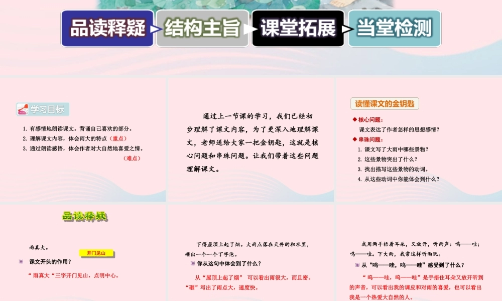 二年级语文下册 课文6 第23课《下大雨》（第2课时）课件 苏教版-苏教版小学二年级下册语文课件