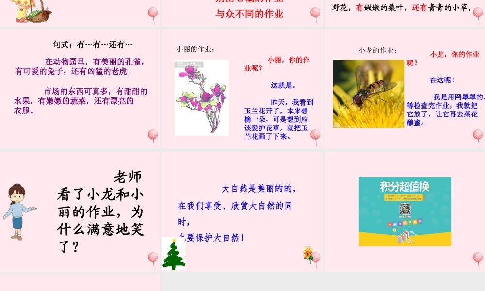 二年级语文下册 第一单元 第3课《有趣的作业》课件1 语文S版-语文S版小学二年级下册语文课件