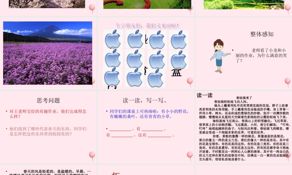 二年级语文下册 第一单元 第3课《有趣的作业》课件3 语文S版-语文S版小学二年级下册语文课件
