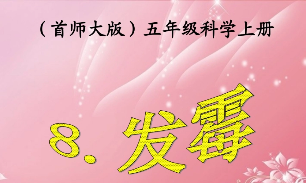 五年级科学上册 发霉 2课件 首师大版