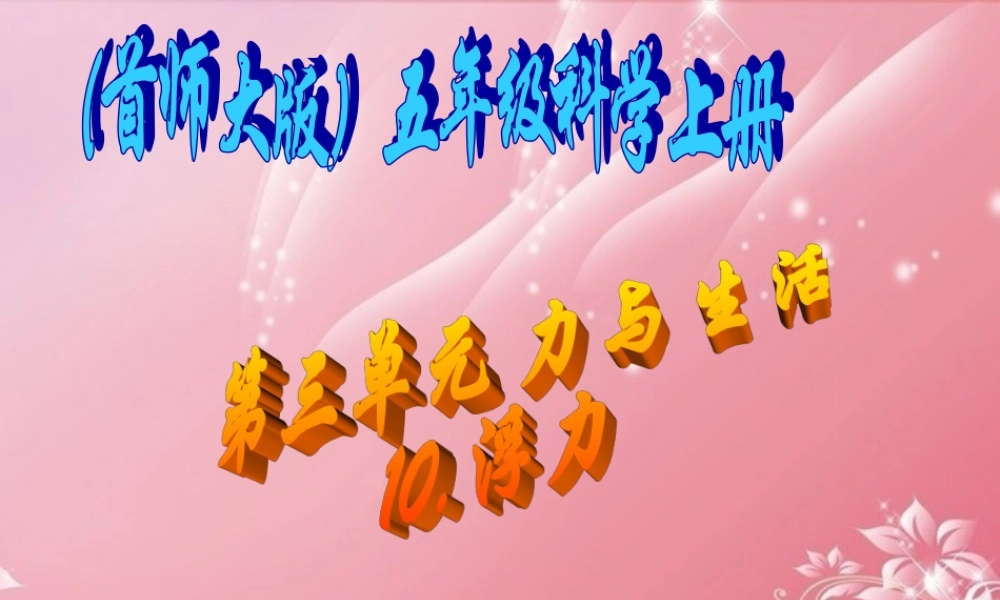 五年级科学上册 浮力课件 首师大版