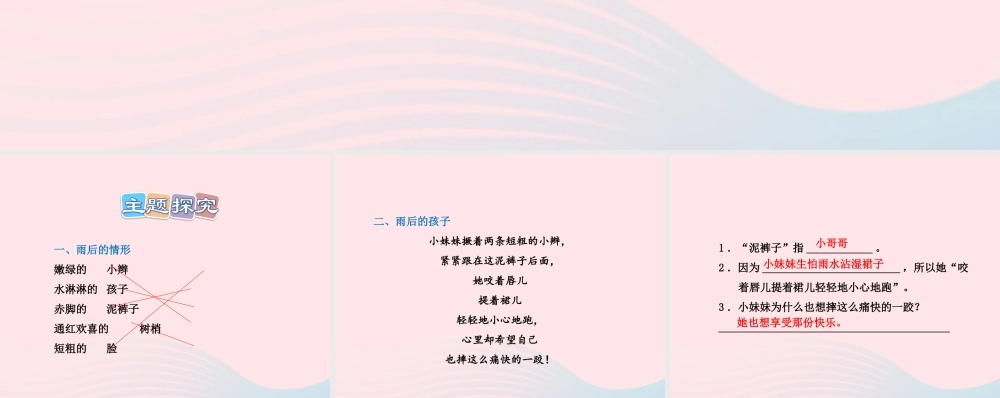 二年级语文下册 课文6 第24课《雨后》习题课件 苏教版（B组-提升篇）课件