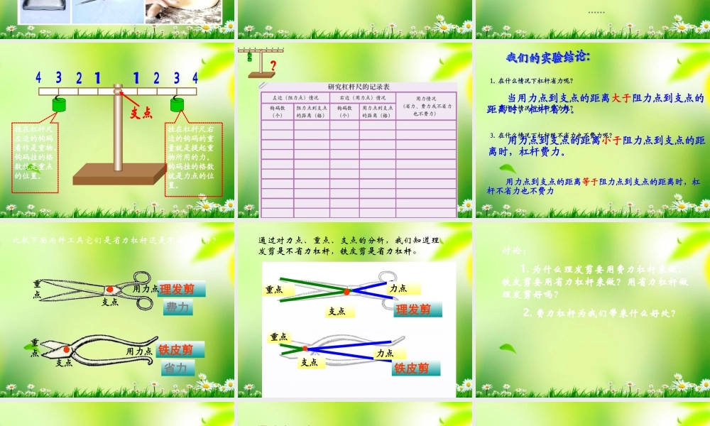 五年级科学上册 杠杆 2课件 青岛版