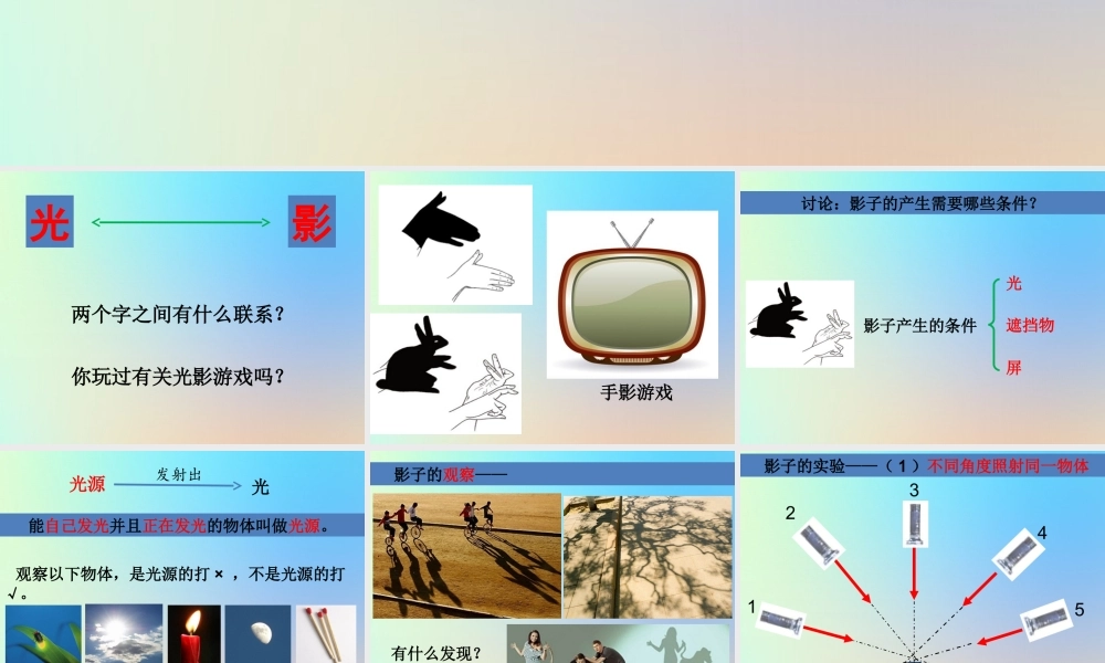 五年级科学上册 光 1光和影课件 教科版-教科版小学五年级上册自然科学课件