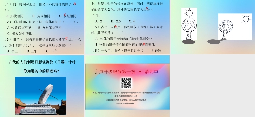 五年级科学上册 光 2阳光下的影子课件 教科版-教科版小学五年级上册自然科学课件