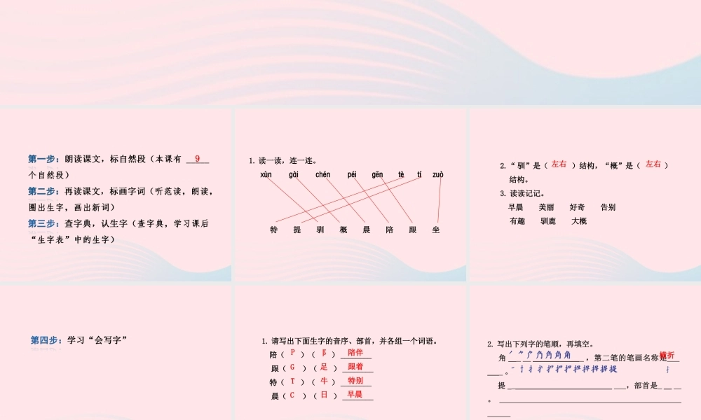 二年级语文下册 课文6 第25课《会走路的树》习题课件 苏教版课前预习课件