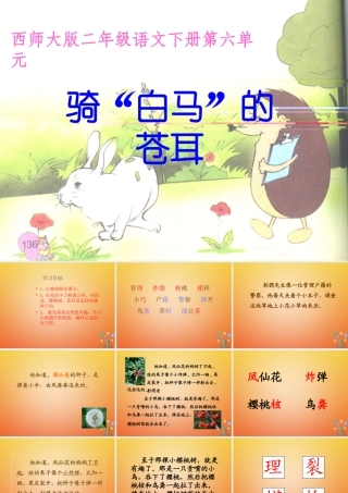 二年级语文下册 课文4 16 骑“白马”的苍耳教学课件 西师大版-西师大版小学二年级下册语文课件