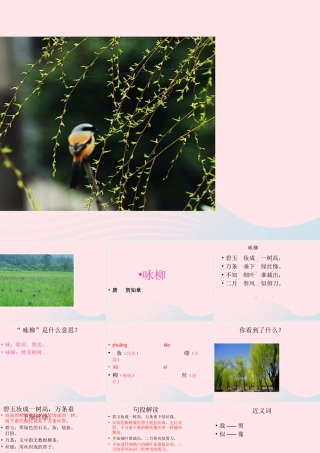 二年级语文下册 第一单元 第4课《咏柳》《小池》课件2 语文S版-语文S版小学二年级下册语文课件