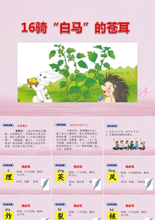二年级语文下册 课文4 16 骑“白马”的苍耳课件 西师大版-西师大版小学二年级下册语文课件