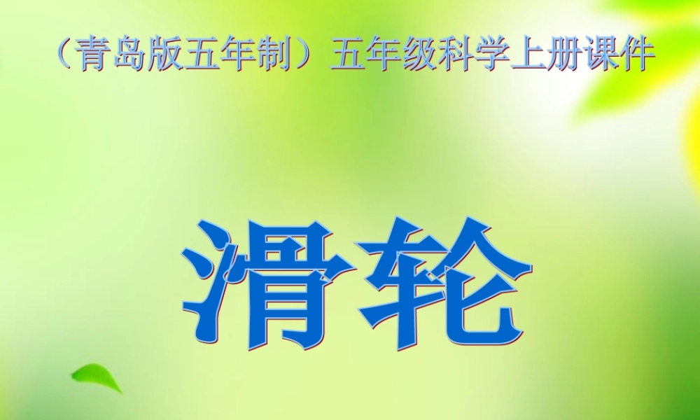 五年级科学上册 滑轮 4课件 青岛版