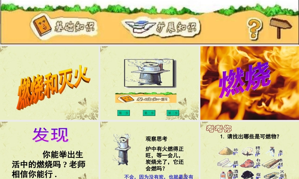 五年级科学上册 燃烧和灭火课件1 新人教版