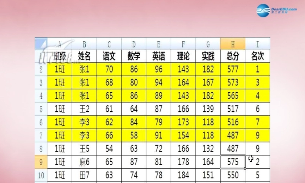 五年级信息技术上册 第14课 美化表格课件3 辽师大版（三起）