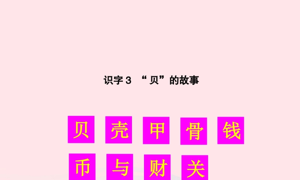 二年级语文下册 识字3 贝的故事生字教学课件 新人教版-新人教版小学二年级下册语文课件
