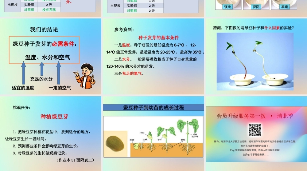 五年级科学上册 生物与环境 2种子发芽实验二课件 教科版-教科版小学五年级上册自然科学课件