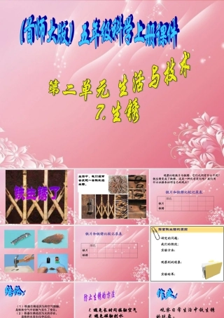 五年级科学上册 生锈 1课件 首师大版