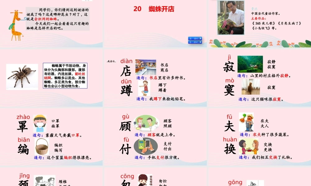二年级语文下册 课文6 蛛开店》教学课件 新人教版-新人教级下册语文课件