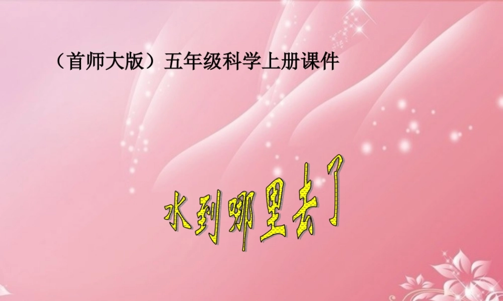 五年级科学上册 水到哪里去了 4课件 首师大版