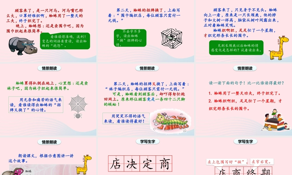 二年级语文下册 课文6 蛛开店课件 新人教版-新人教级下册语文课件