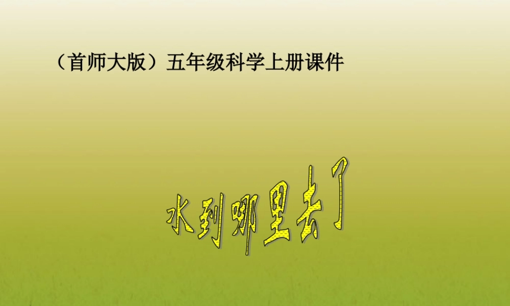 五年级科学上册 水到哪里去了(2)课件 首师大版