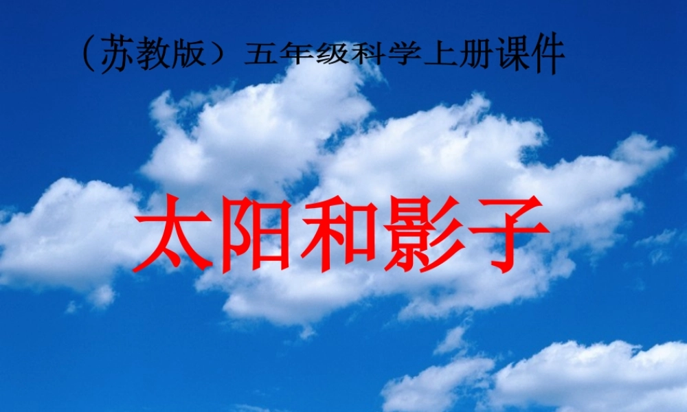 五年级科学上册 太阳和影子 4课件 苏教版