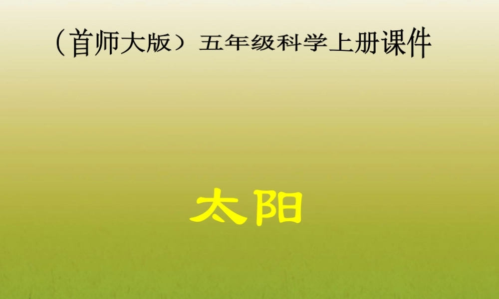 五年级科学上册 太阳课件 首师大版