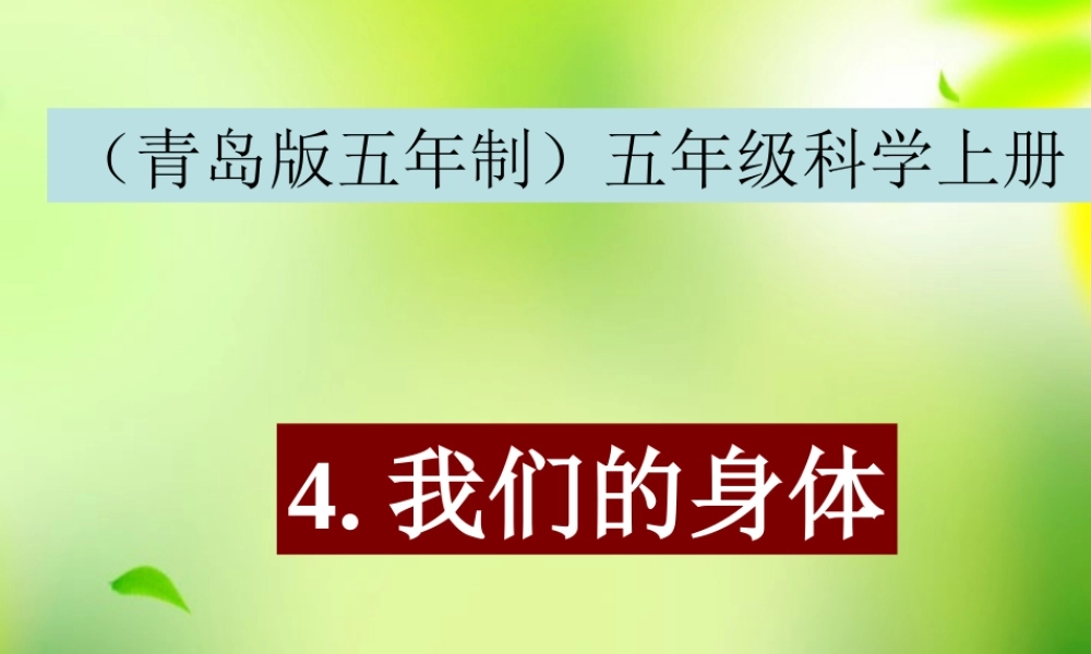 五年级科学上册 我们的身体 2课件 青岛版