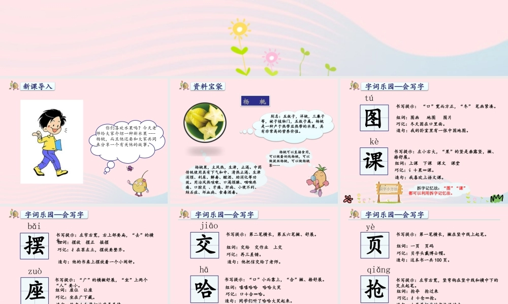 二年级语文下册 课文4 第13课《画杨桃》课件 新人教版-新人教版小学二年级下册语文课件