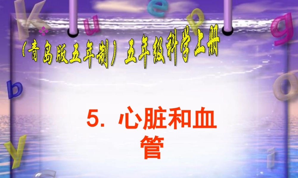 五年级科学上册 心脏和血管 2课件 青岛版