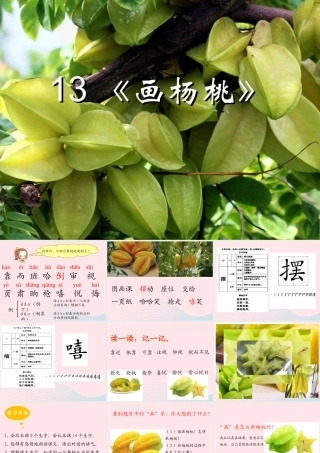 二年级语文下册 课文4 第13课《画杨桃》课件2 新人教版-新人教版小学二年级下册语文课件