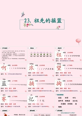 二年级语文下册 课文7 23 祖先的摇篮课堂教学课件 新人教版-新人教版小学二年级下册语文课件